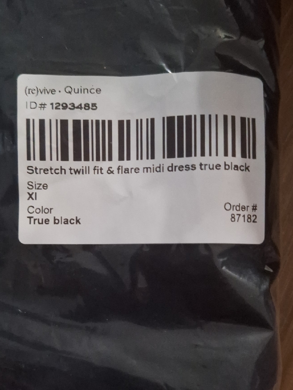 Quince Stretch Twill Fit & Flare Midi Dress Black XL NWT - Picture 3 of 3